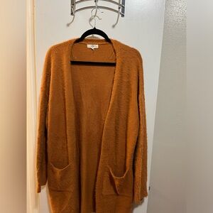 orange fall  comfy cardigan